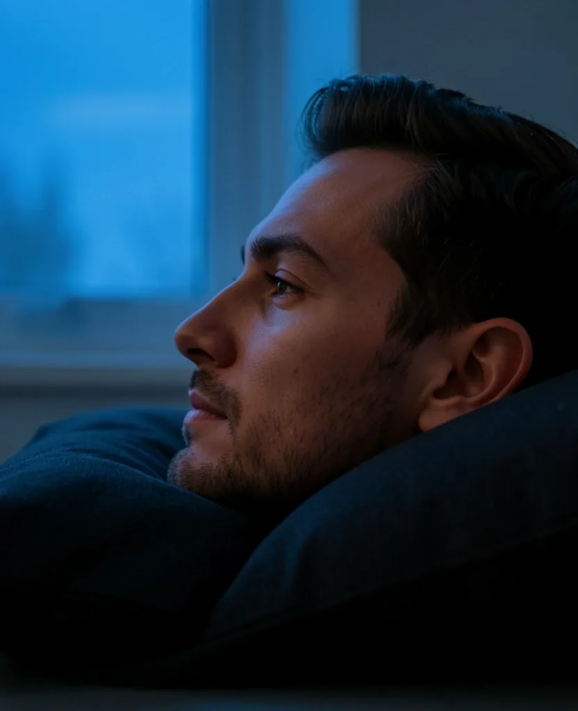 Primer plano de un rostro en reposo profundo
