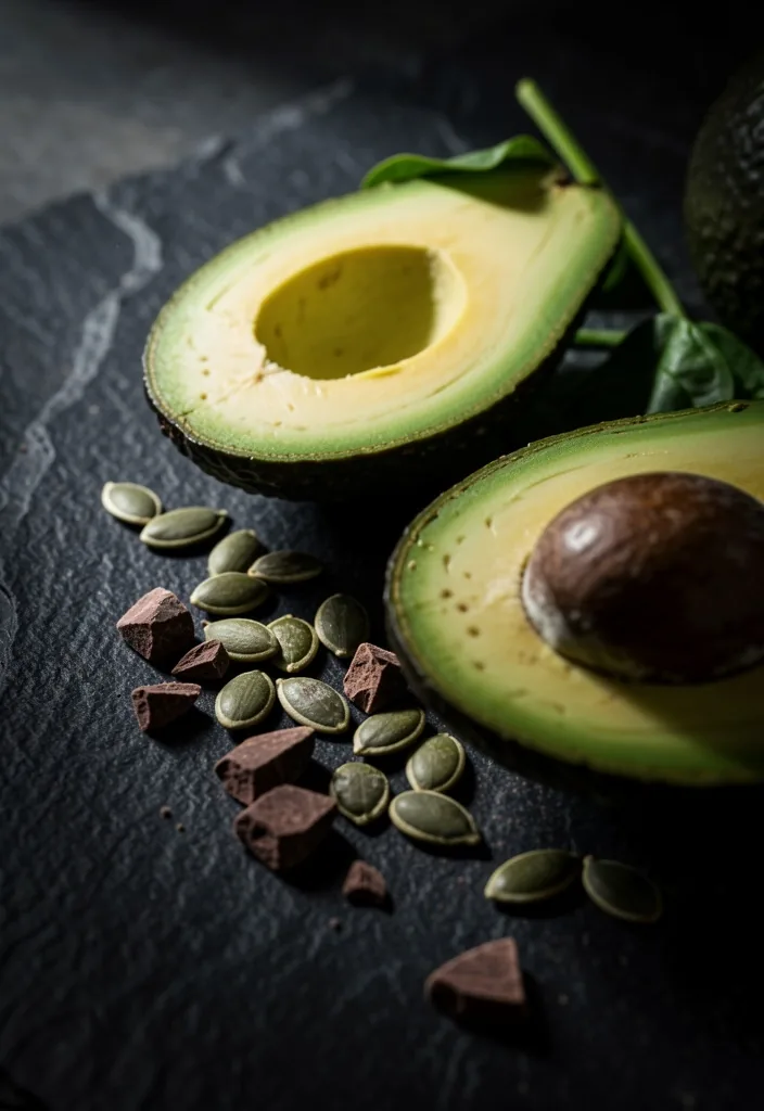 Ingredientes naturales sobre superficie oscura