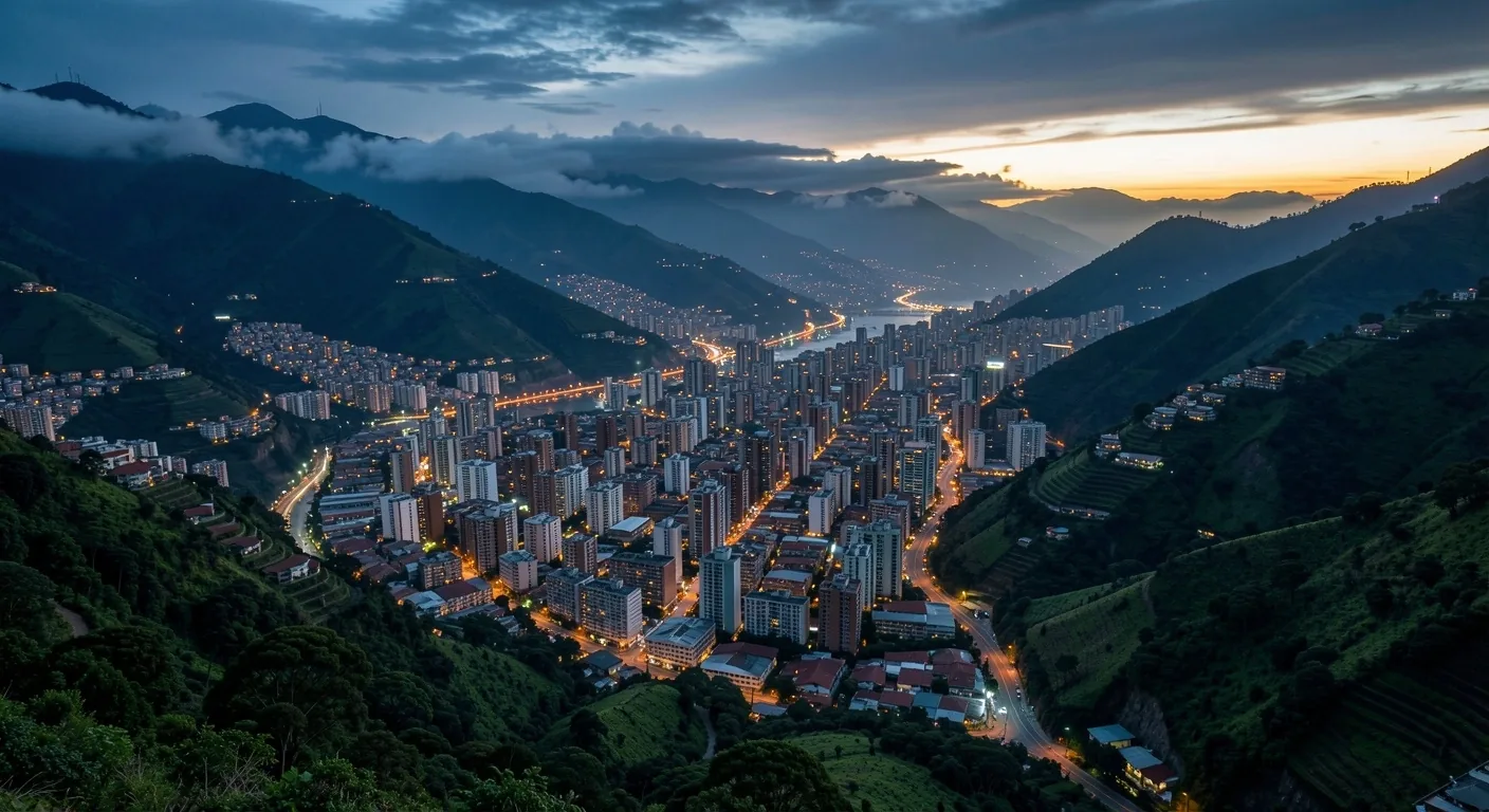 Atardecer urbano sobre Medellín