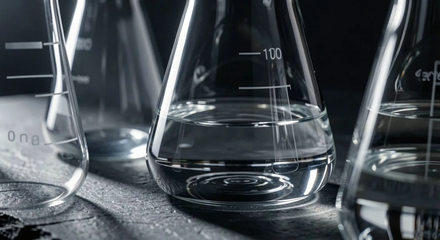 Material de laboratorio de vidrio con iluminación dramática